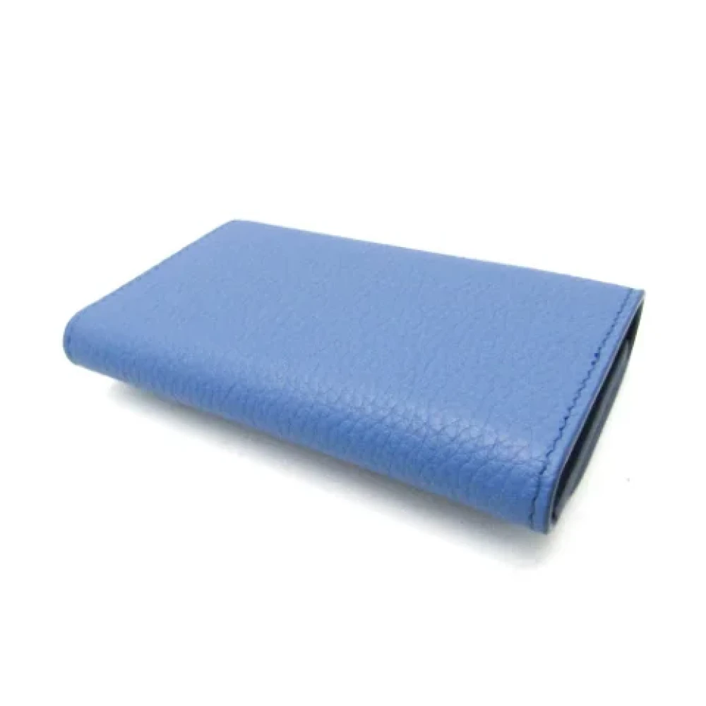 Prada Vintage Pre-owned Leather key-holders Blue Dames