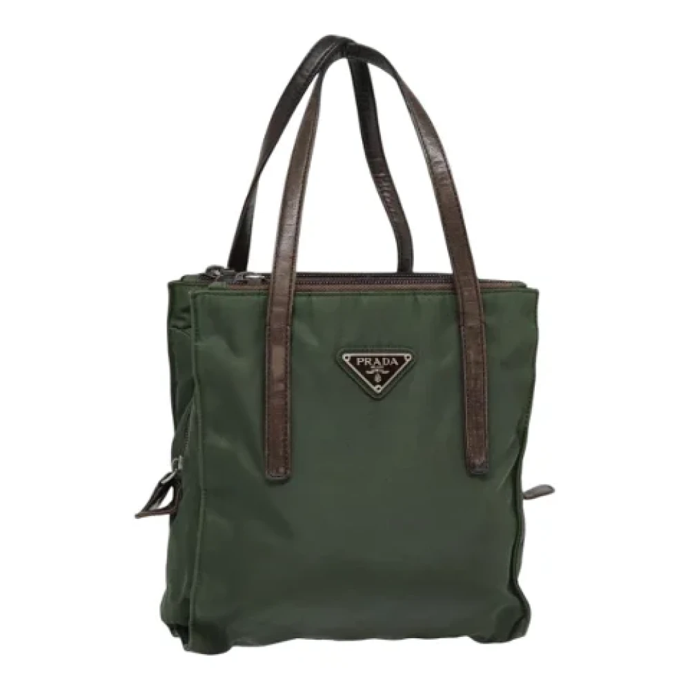 Prada Vintage Pre-owned Canvas handbags Green Dames