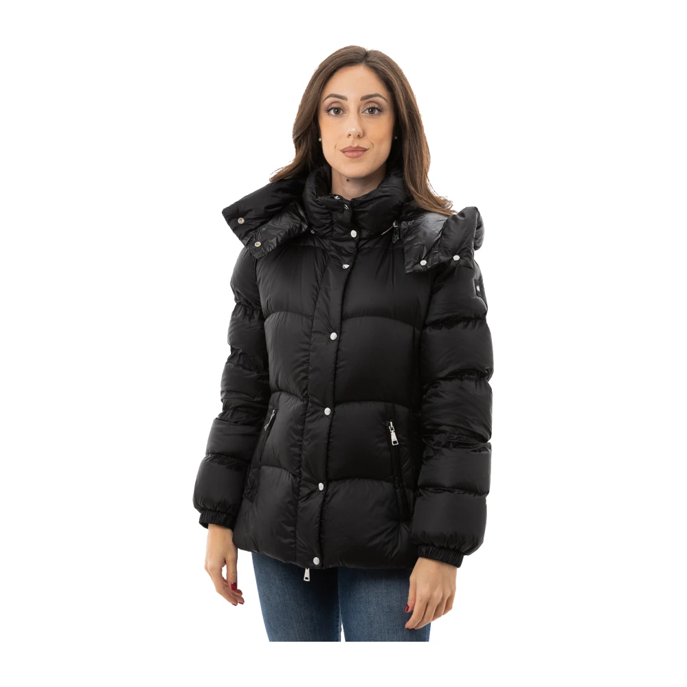 add Gewatteerde jas met afneembare capuchon Black Dames