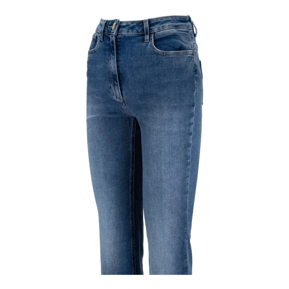 Elisabetta Franchi Gouden knoop rits skinny jeans Blue Dames