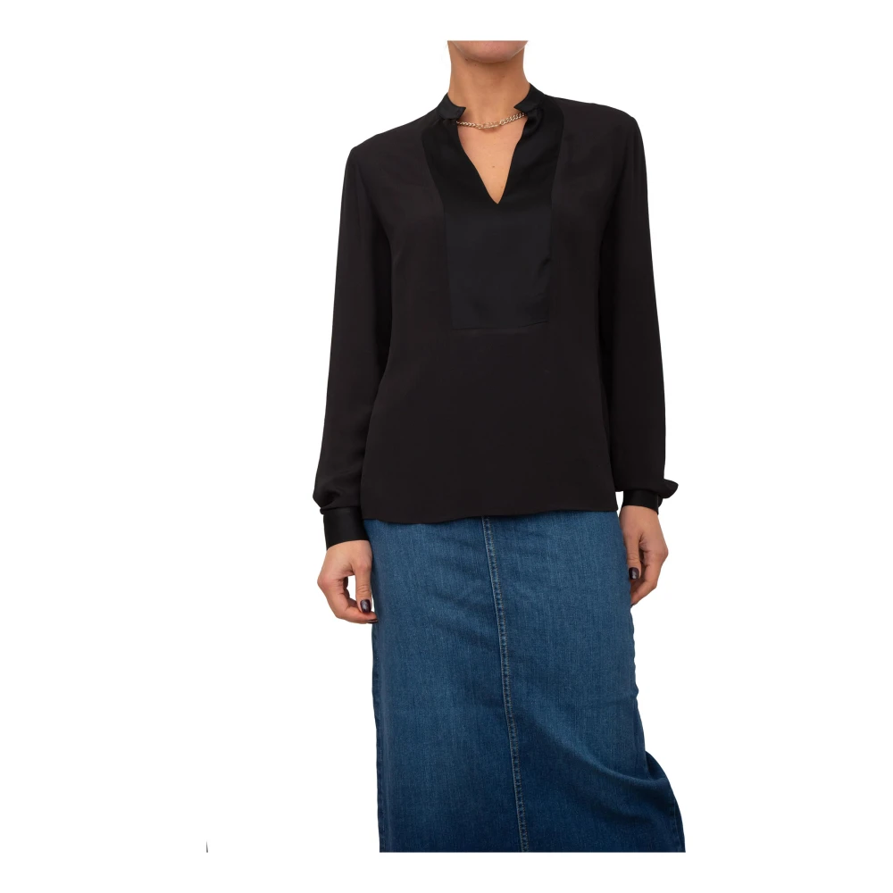 Liu Jo Elegante Zwarte Tuniek Blouse Black Dames