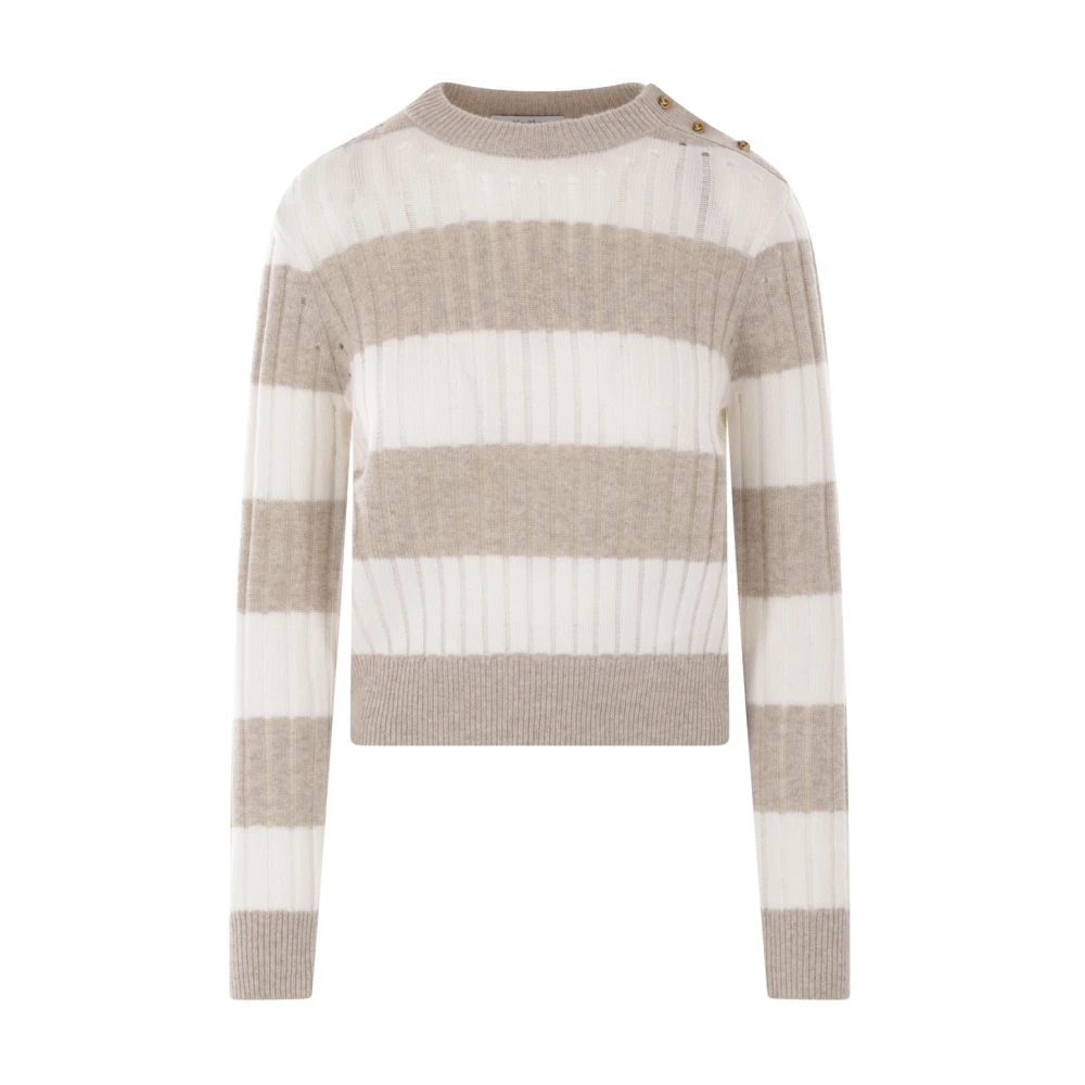 Max Mara Gestreepte Wol Kasjmier Trui Multicolor Dames