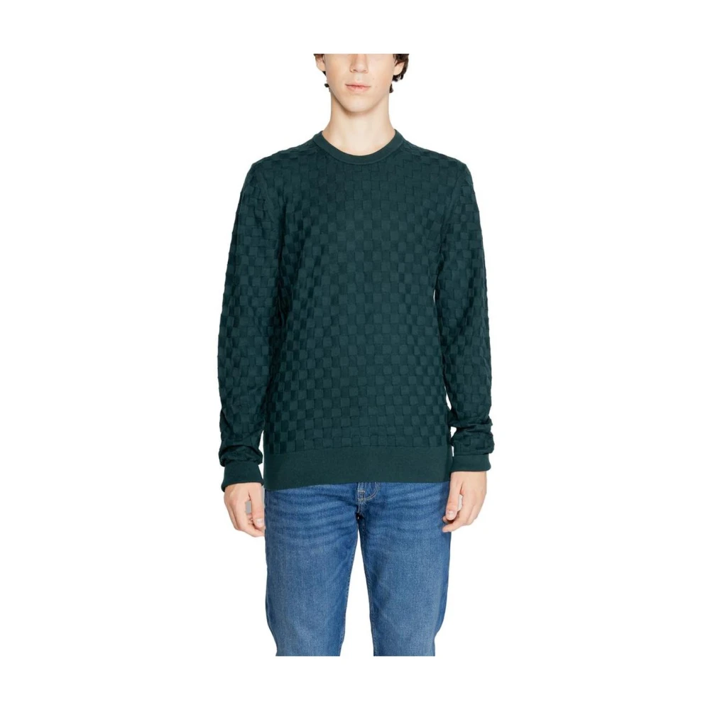 Calvin Klein Men's Green Checkered Jumper 2XL