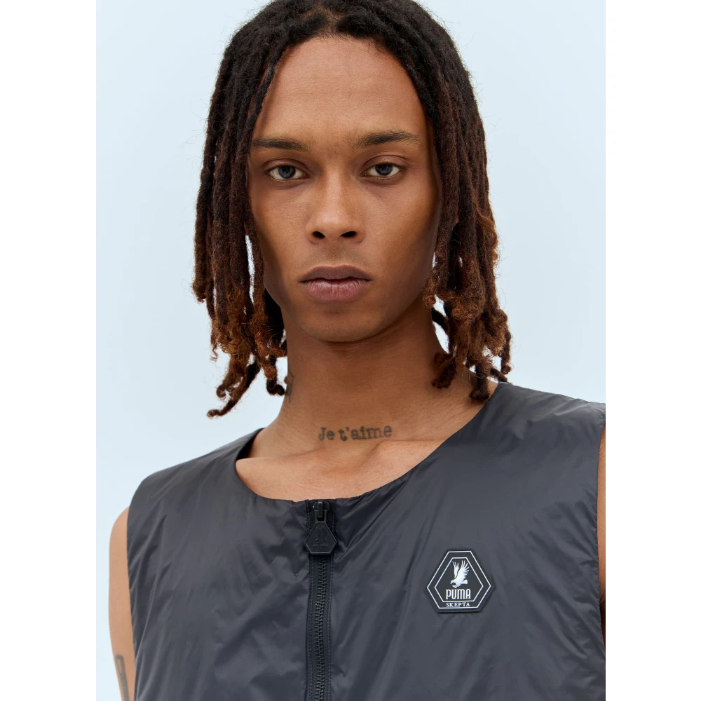 Puma Lichtgewicht vest met logoplaquette Black Heren