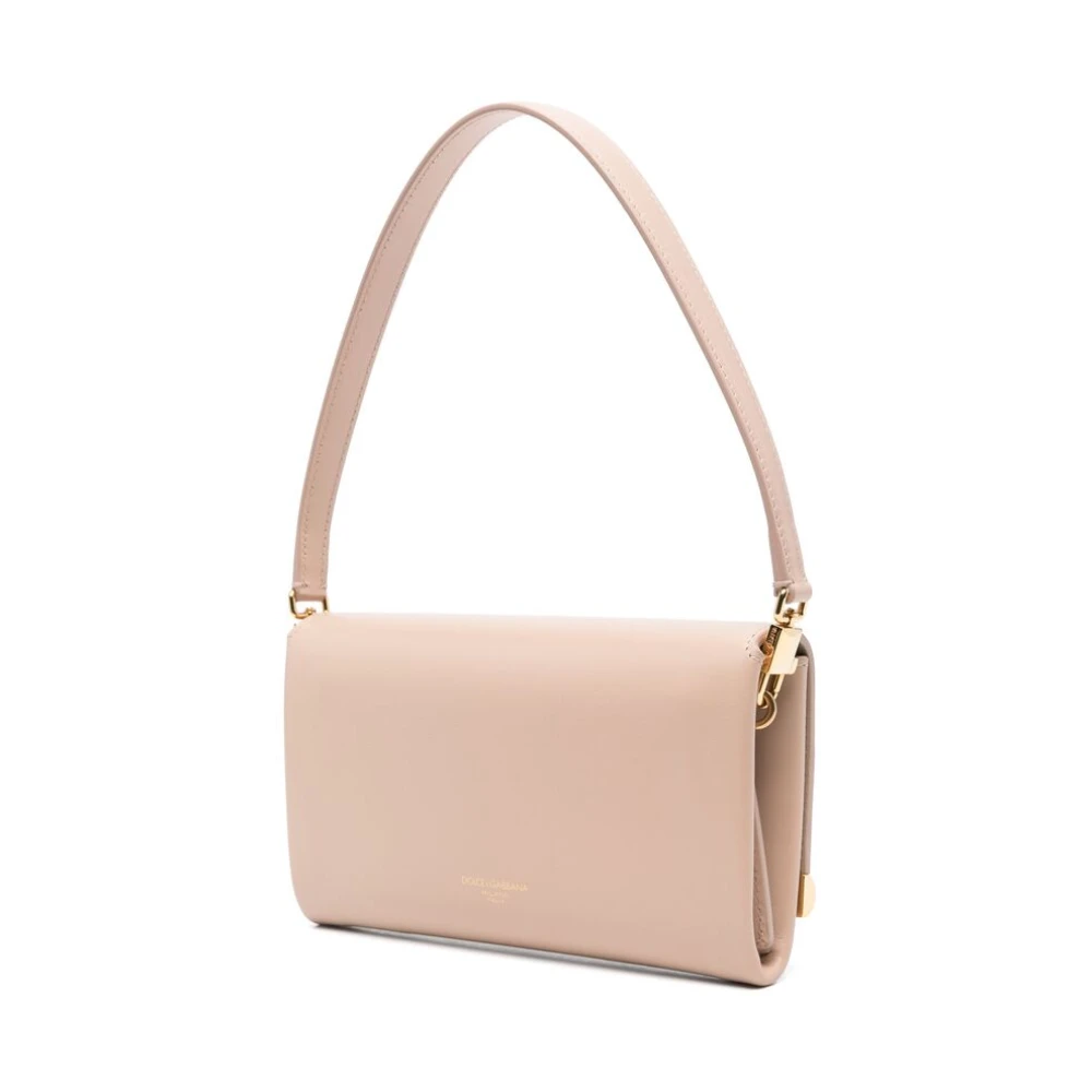 Dolce & Gabbana Beige Twist-Lock Schoudertas Pink Dames