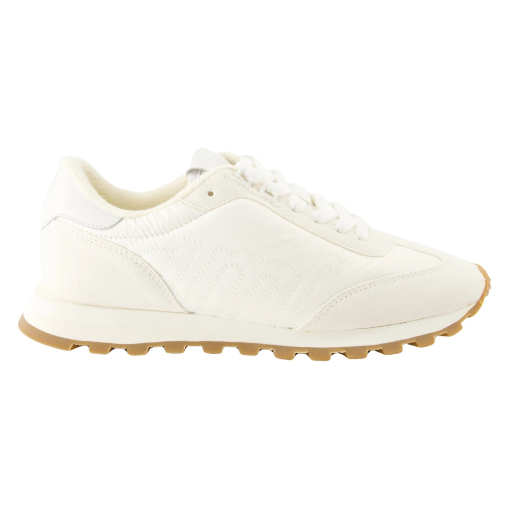 Ami Paris Witte Leren Sneakers Lente-Zomer 2025 Heren Schoenen
