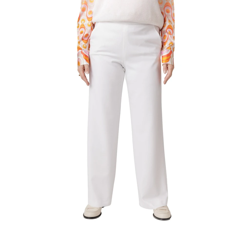 RAFFAELLO ROSSI Hoge Taille Elastische Band Broek White Dames