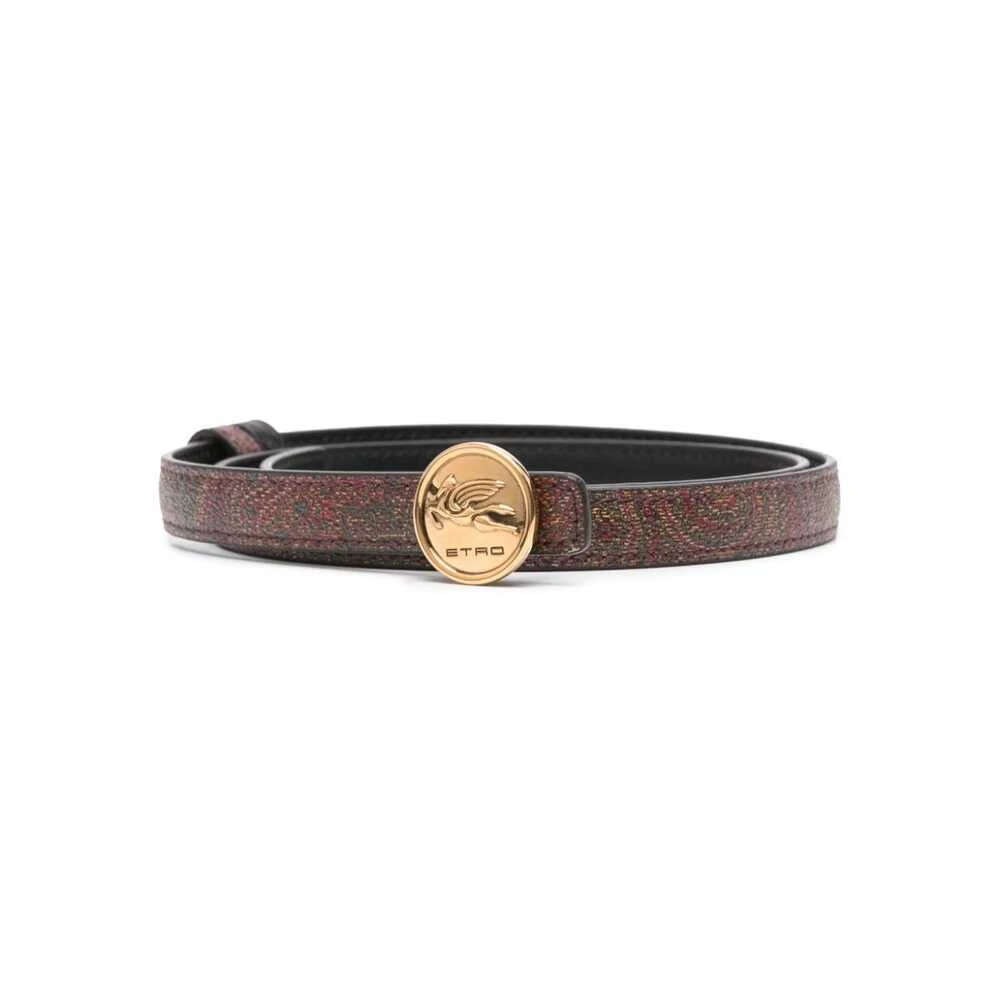 ETRO Paisley Print Omkeerbare Riem Brown Dames