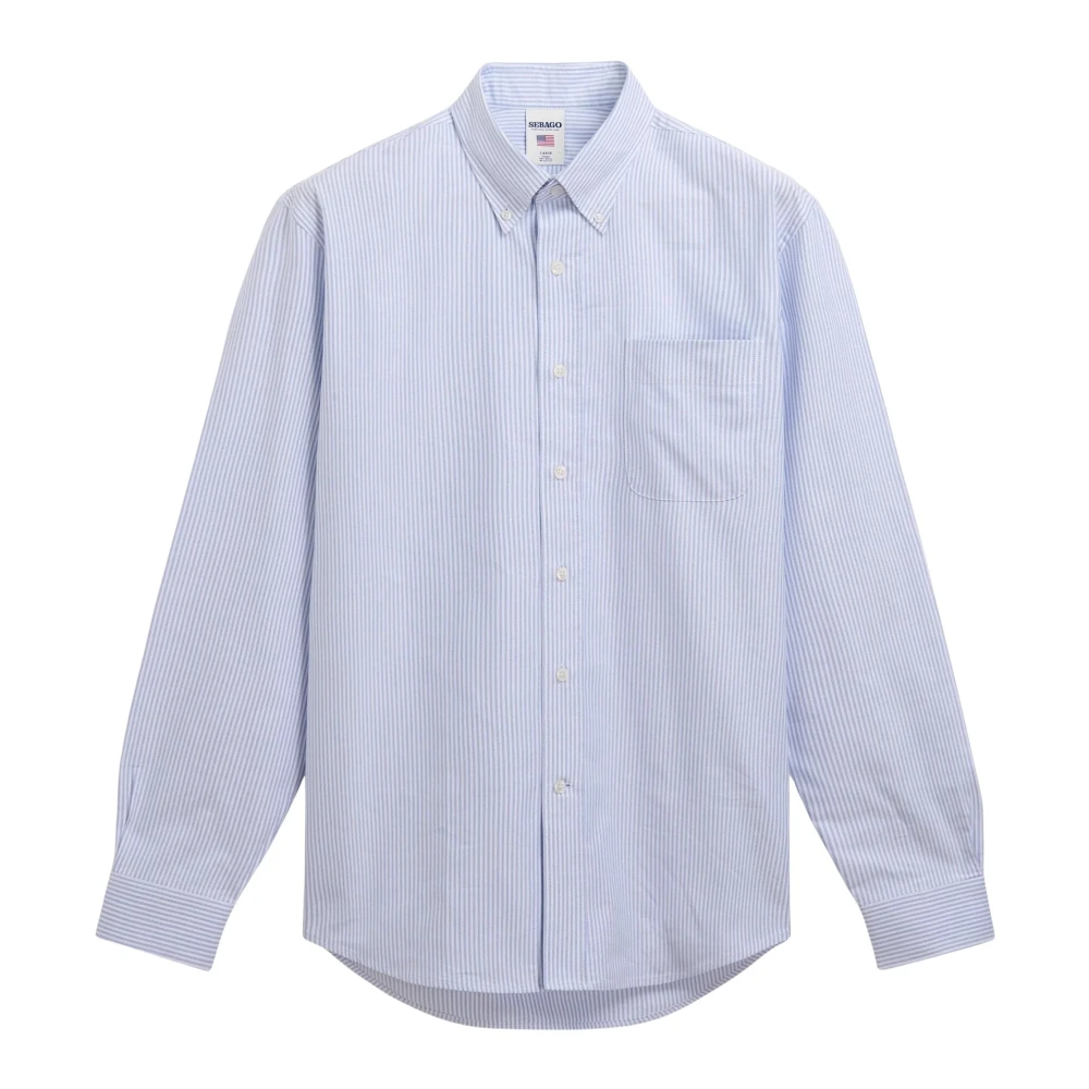 Sebago Blue Casual Shirts, Male, 2XL, Doubling Oxford Shirt