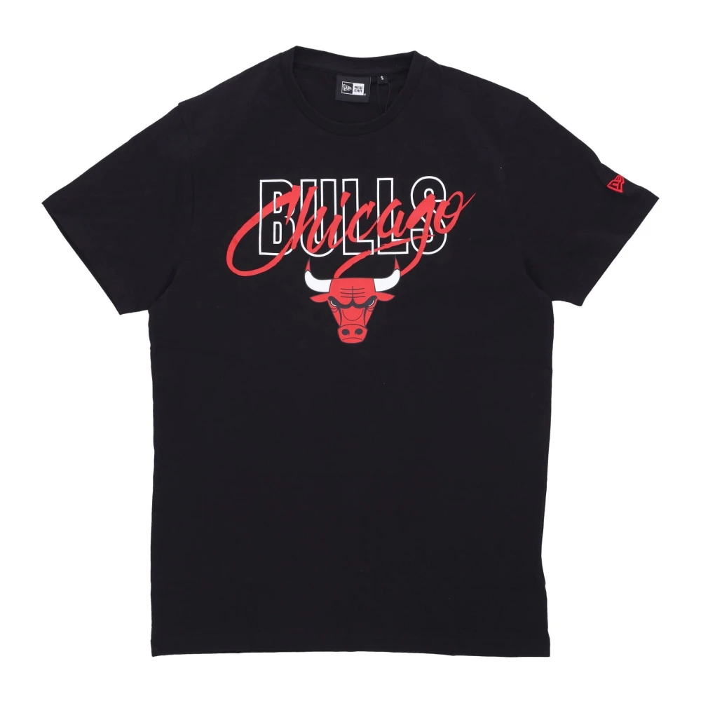 New Era Men's Black Training, M, Chicago Bulls Script Tee /Red