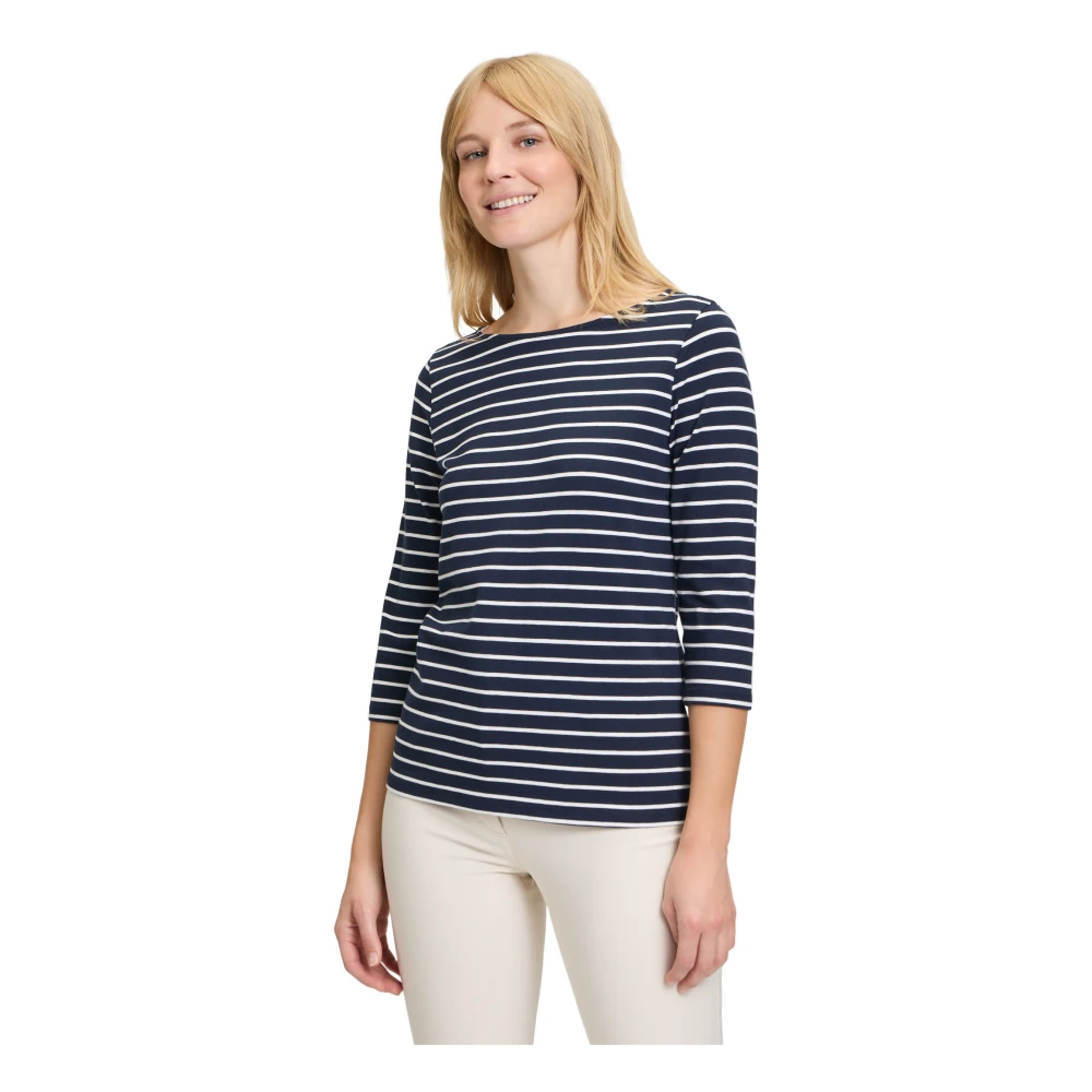 Betty Barclay Gestreept U-hals T-shirt White Dames