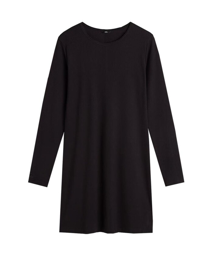 robe-longue-en-melange-de-coton-a-manches-longues