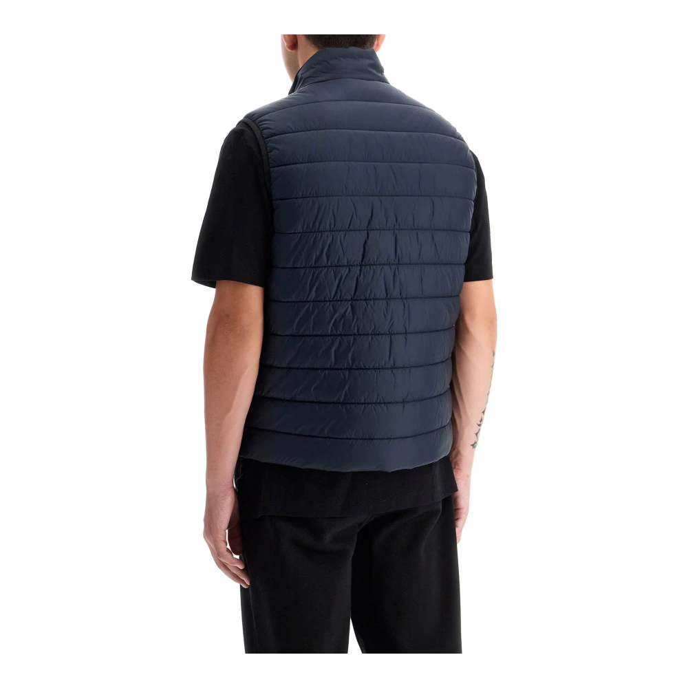 Hugo Boss Gewatteerde waterafstotende vest met ritssluiting Blue Heren