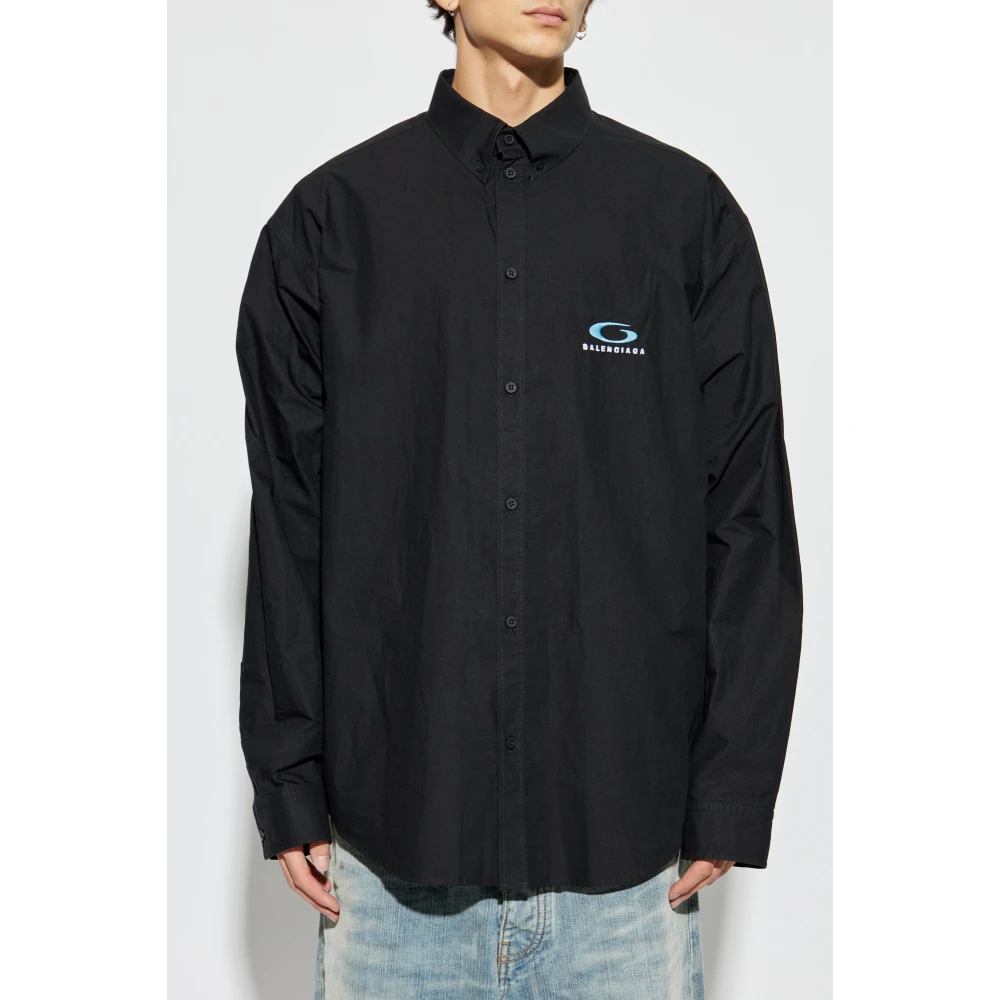 Balenciaga Oversized Shirt Black Heren