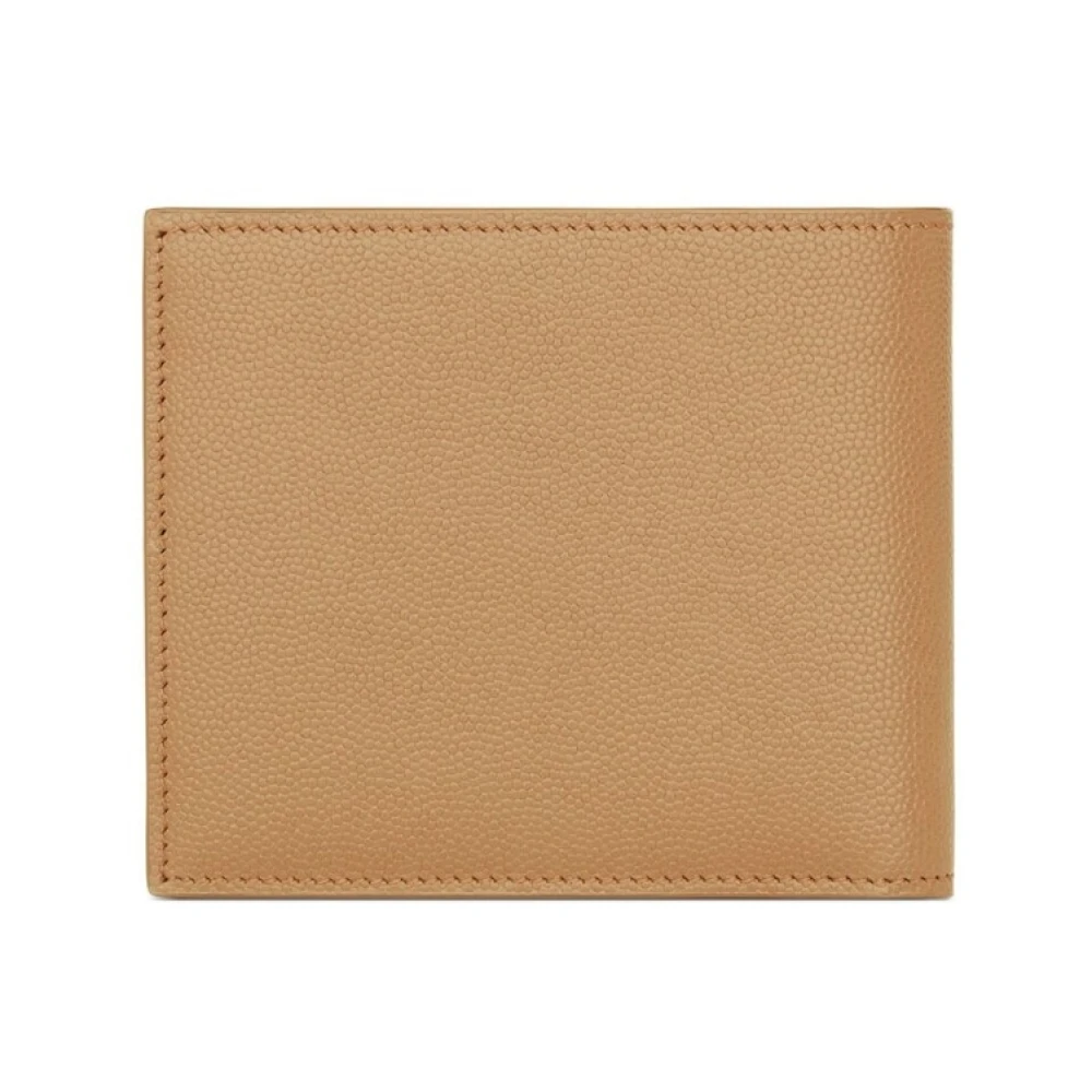 Saint Laurent Grain de Poudre leren portemonnee White Heren