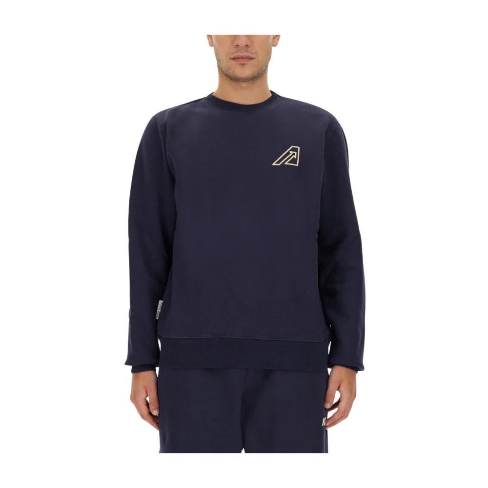 Autry Logo Sweatshirt Regular Fit 100% Katoen Blue Heren