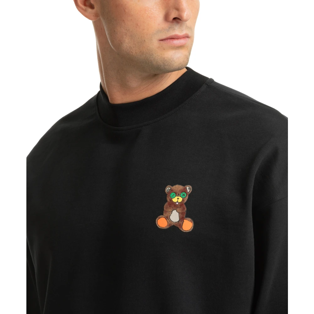 Barrow Effen Logo Teddy Sweatshirt Black Heren