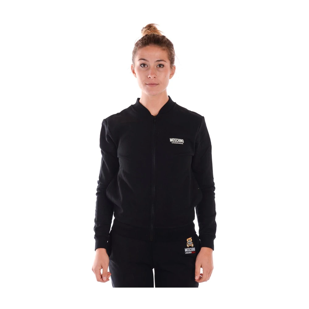 Moschino Women's Black Hooded Sweatshirt - Zip-Throughs - Xs - Sweatshirts & Hoodies