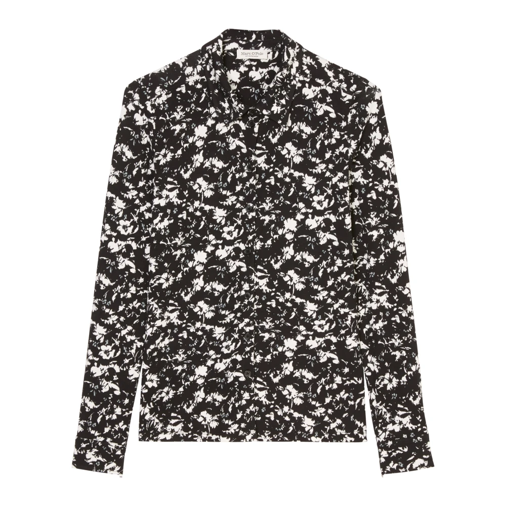 Marc O'Polo Gewone jersey print blouse Black Dames