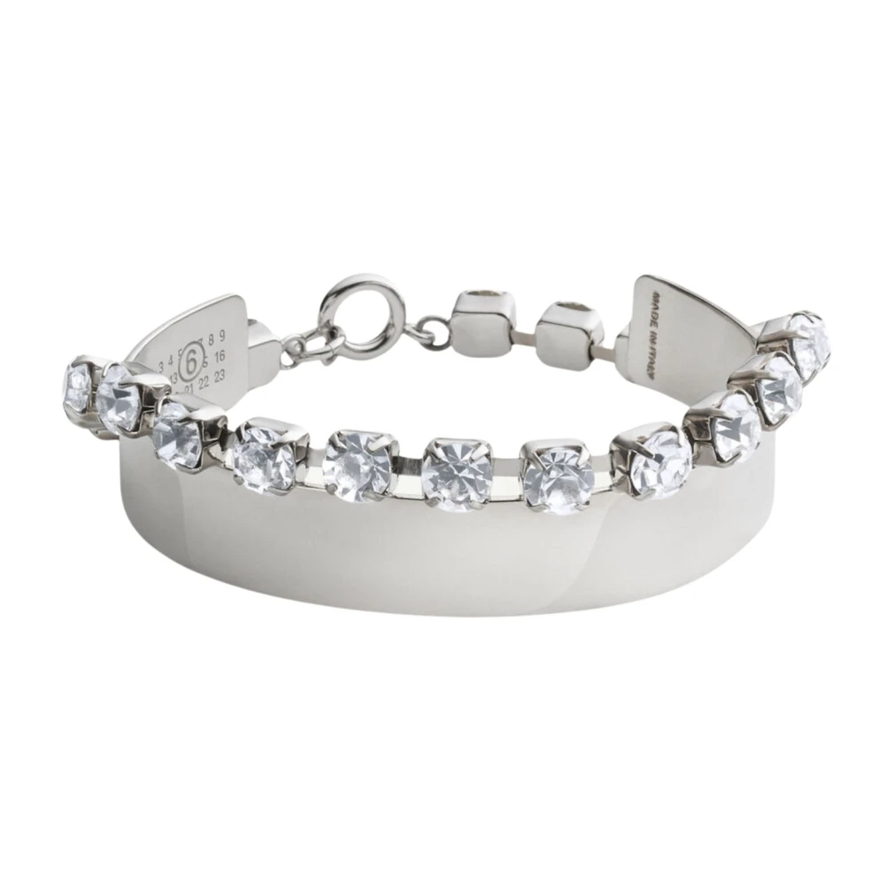 Mm6 Maison Margiela Unisex Gray Rhinestone Bracelet