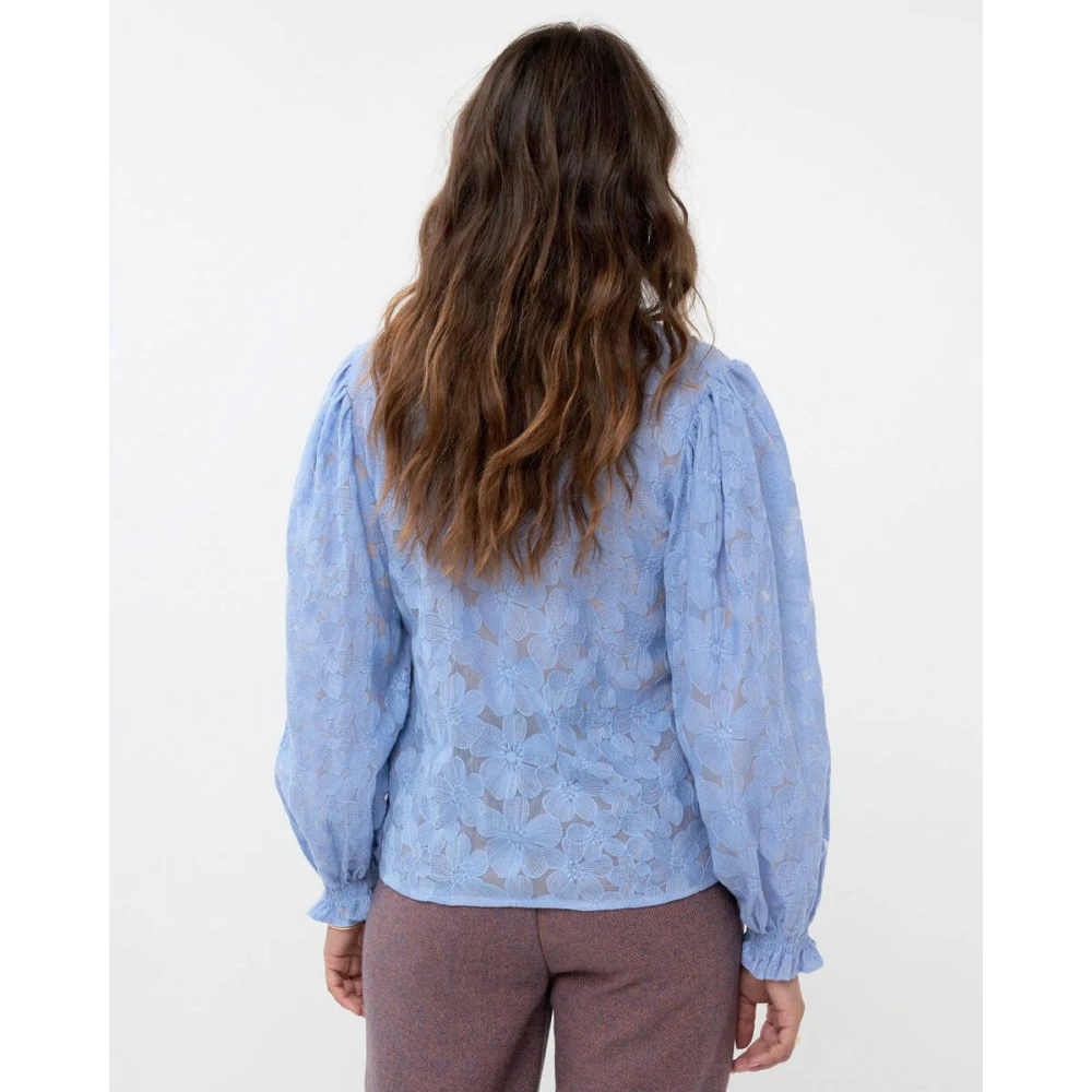Ydence Birdie Lange Mouw Blouse Blue Dames