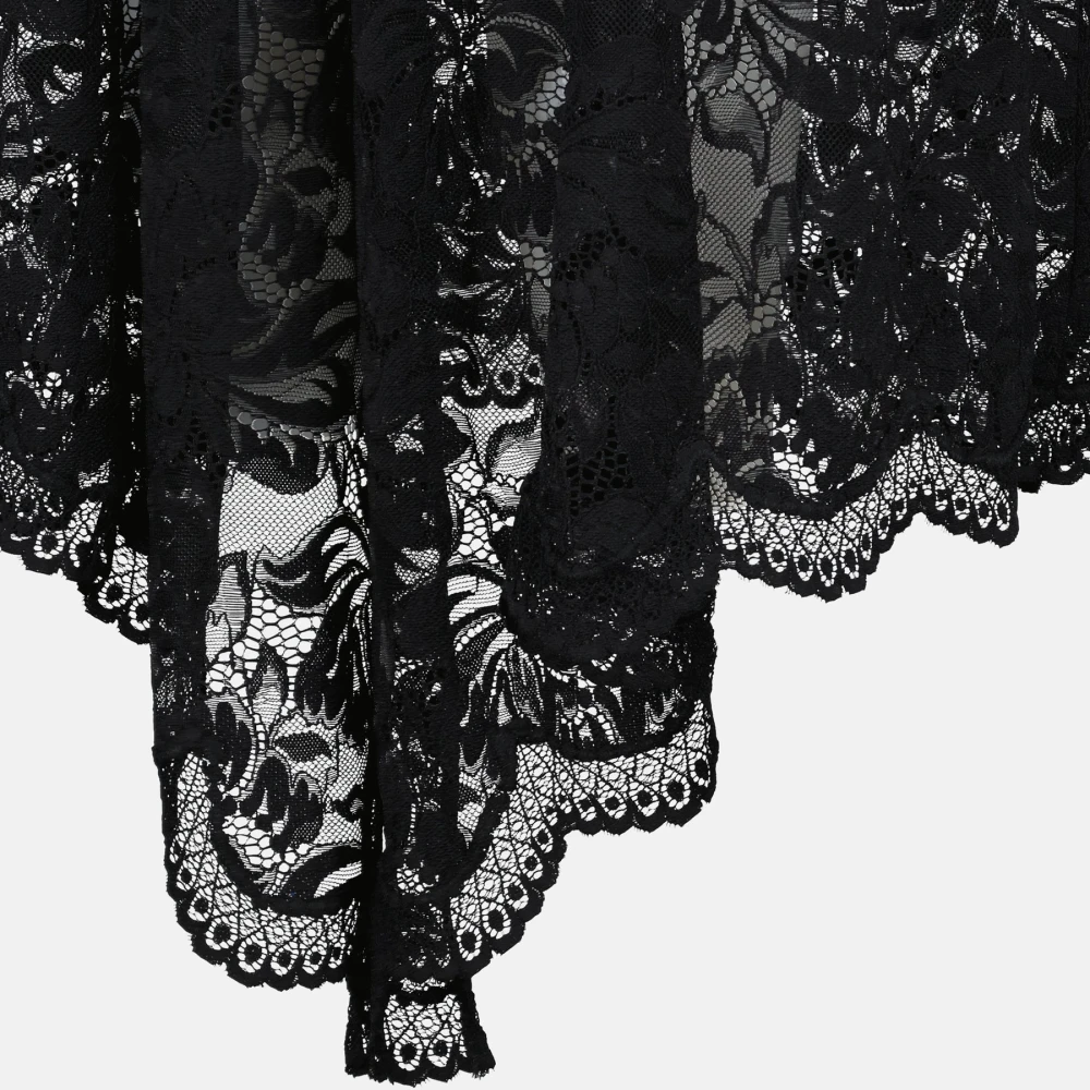 Paco Rabanne Kanten Rok Herfst-Winter Collectie 2024 Black Dames