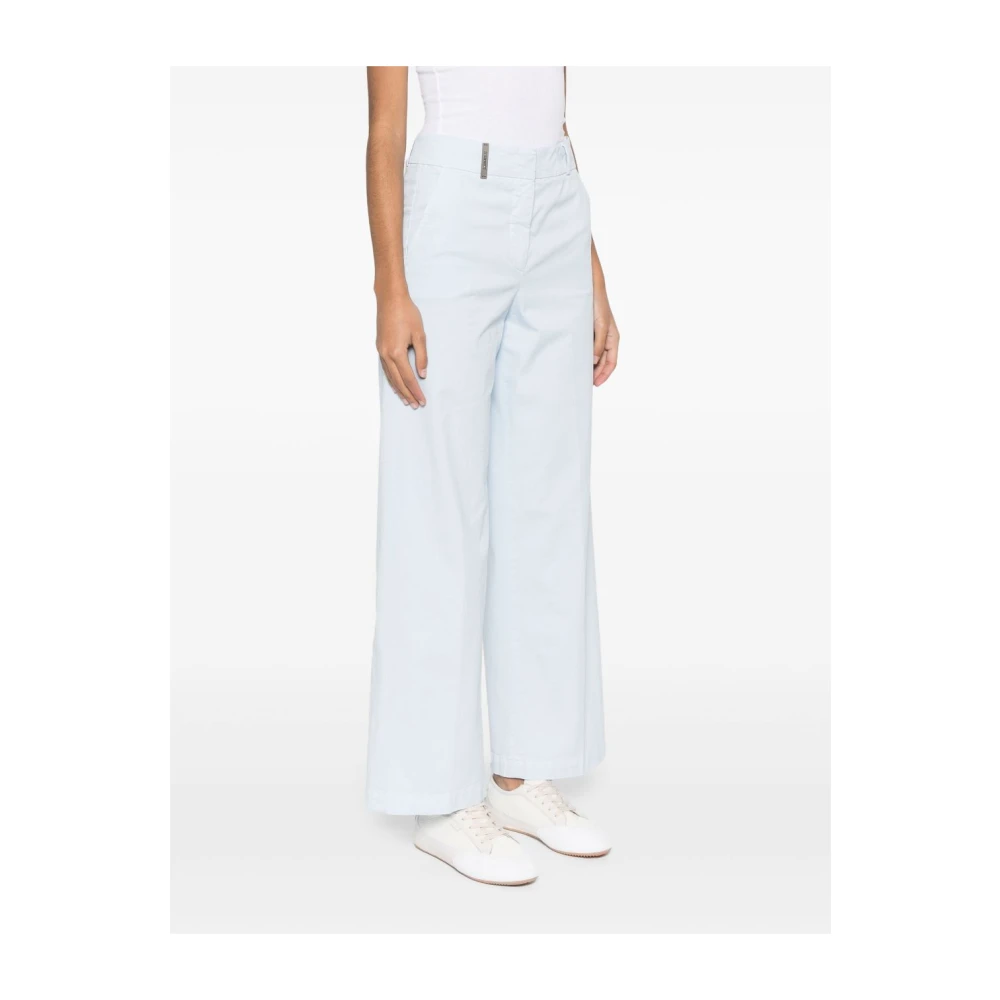 PESERICO Lichtblauwe Broek met Zakken Blue Dames