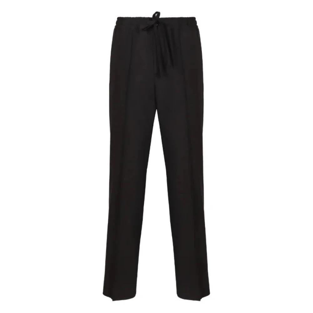 Valentino Garavani Black Wide Trousers, Male, Xl, Wool Sport Trousers