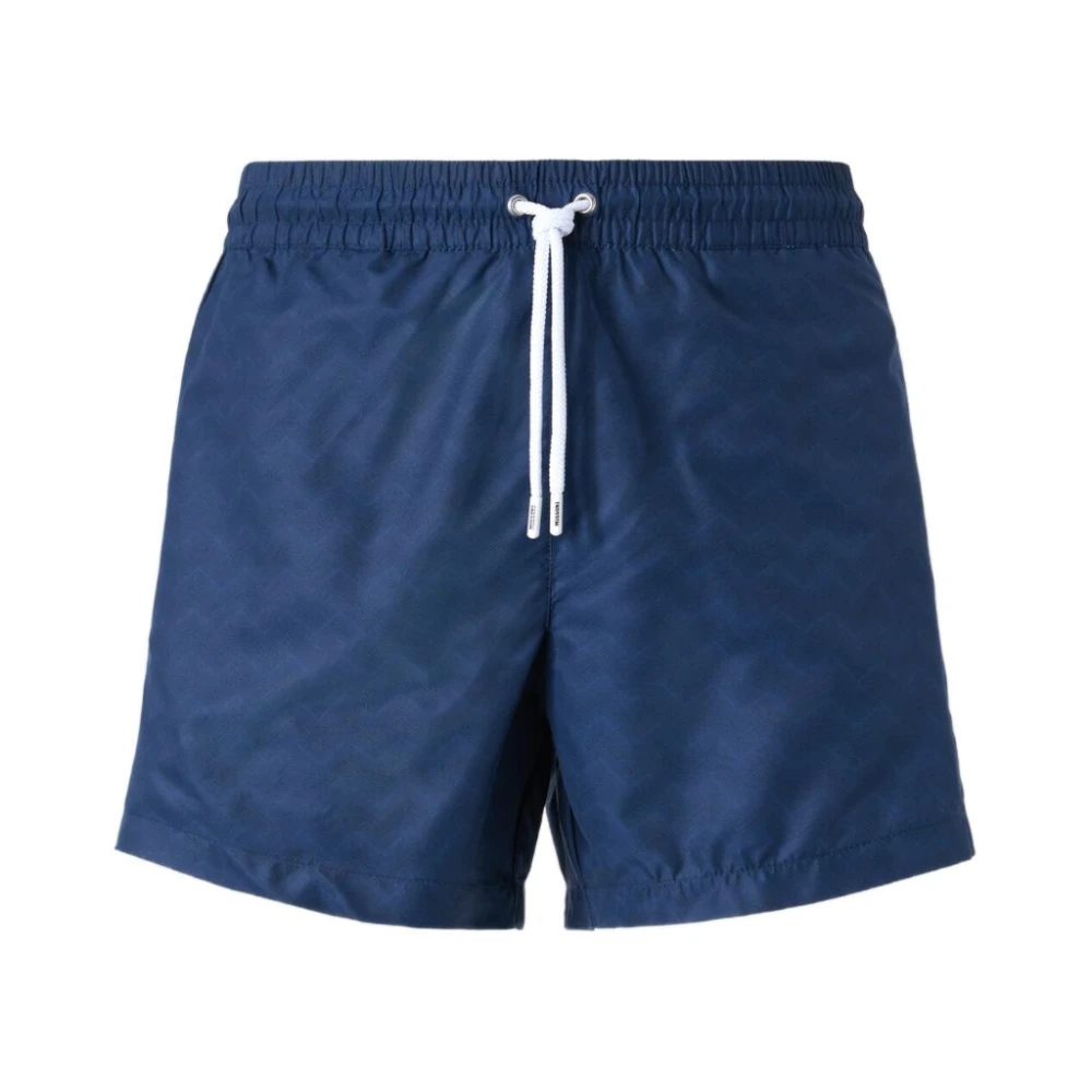 Missoni Men's Blue Beachwear, L, Zigzag Swim Trunks