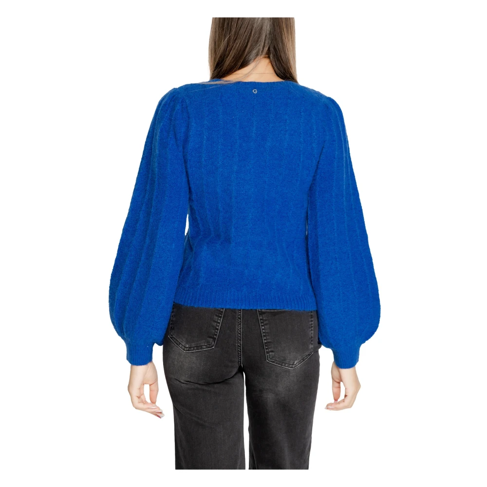 Guess Blauwe V-hals gebreide kleding voor vrouwen Blue Dames