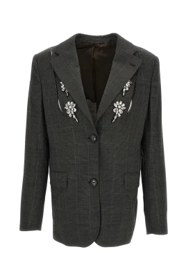 Embellished Hem Slice Jacket
