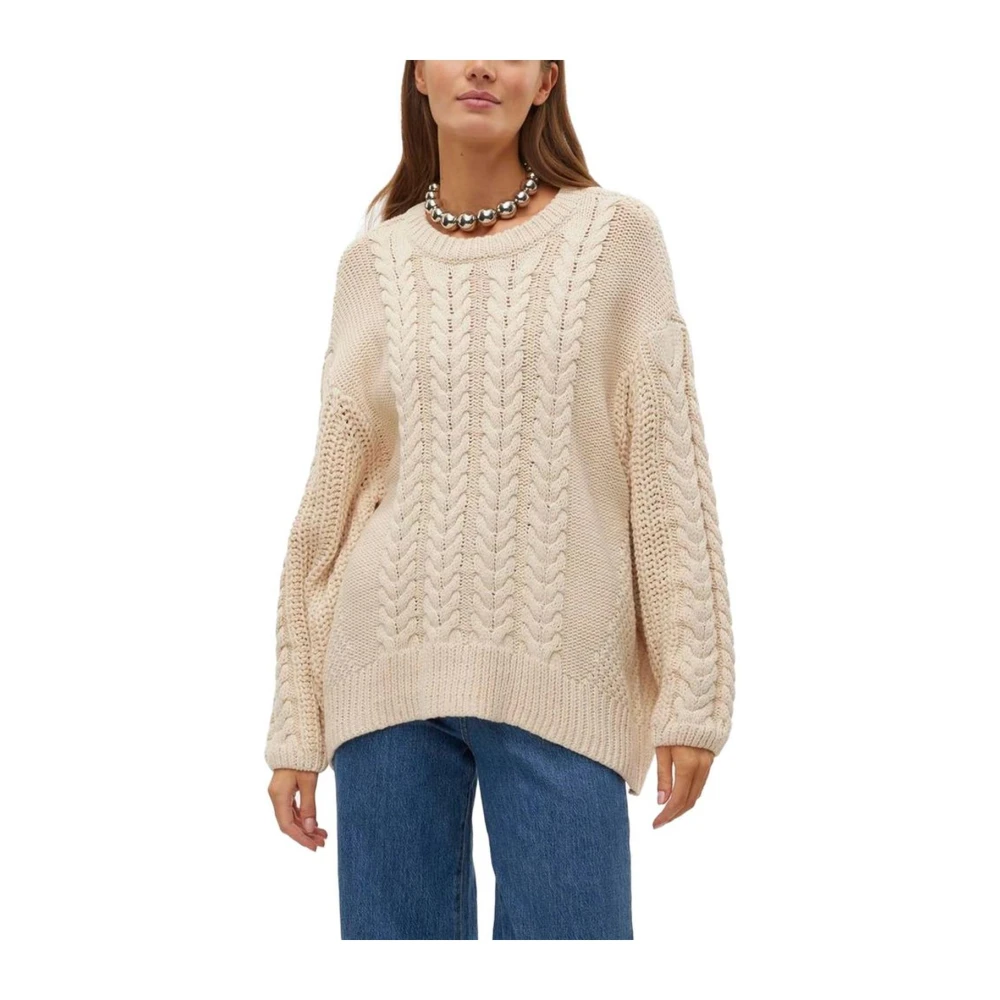 Vero Moda Beige Gebreide Trui Dames Herfst Winter Collectie Beige Dames