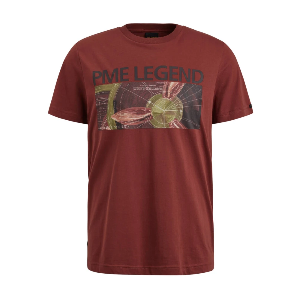 PME Legend regular fit T-shirt met printopdruk rood