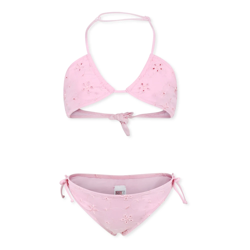 MC2 Saint Barth Rosa Broderade Blommor Bikini Set Pink, Flicka