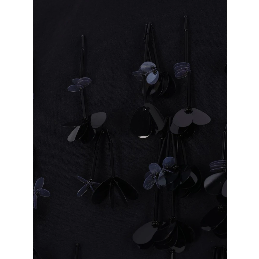 Plan C Zwarte Paillet Mouwloze Top Black Dames