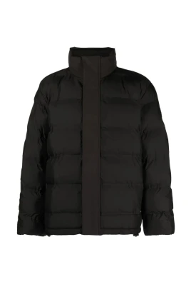 Svart Quiltad Pufferjacka