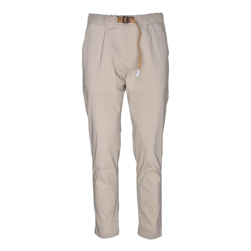White Sand Men's Beige Slim-Fit Trousers, L, Straight Trousers
