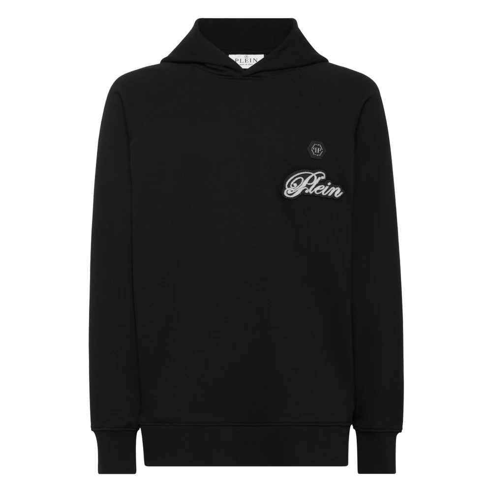 Philipp Plein Men's Black Hoodies, 2XL, Hoodie Basic Signature