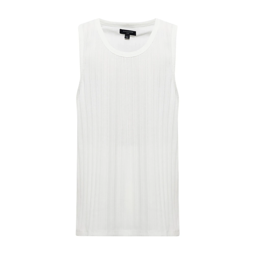 AllSaints ‘Madison’ ribbad ärmlös T-shirt White, Herr