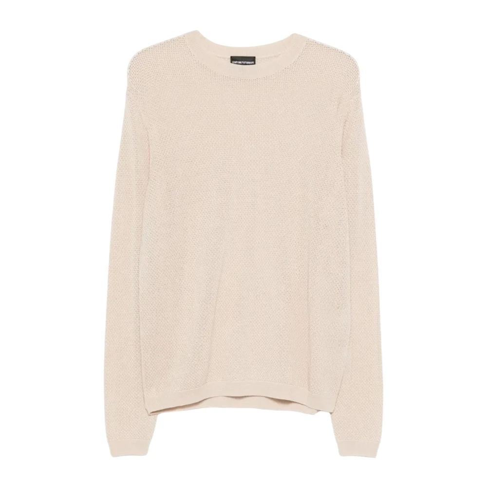 Emporio Armani Uomo Beige - Maglieria Girocollo - Knitwear - L
