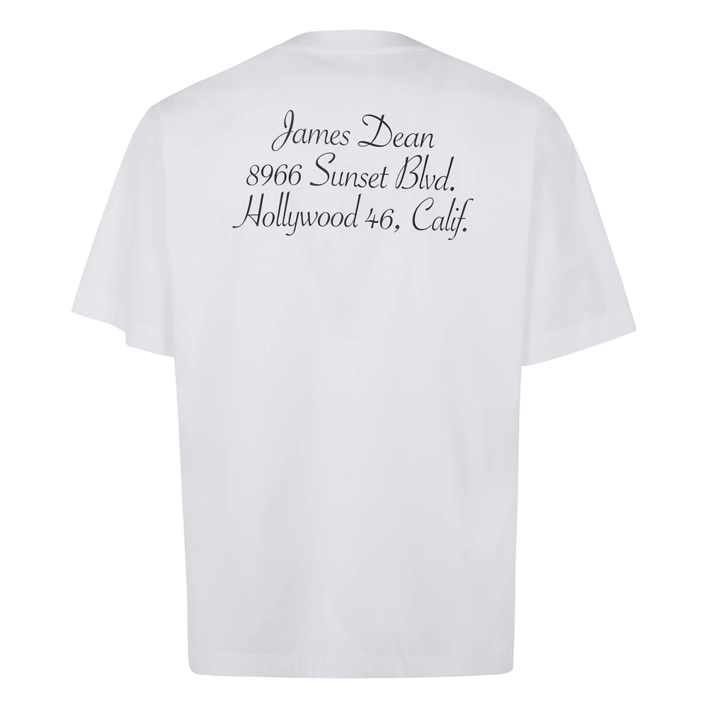Sacai Katoenen Popelin T-shirt met James Dean White Heren