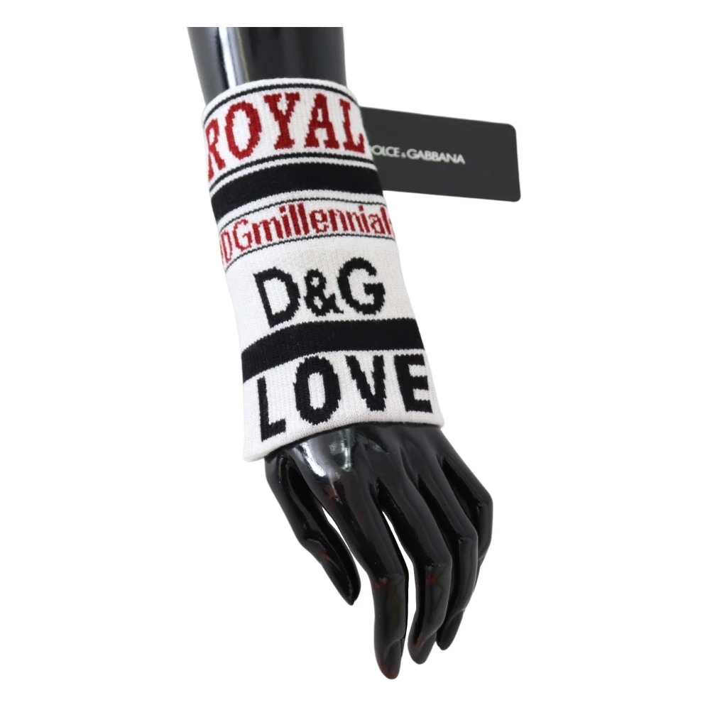 Dolce & Gabbana Multifärgad Ullstickad Kärlek Handledsband Wrap White, Herr