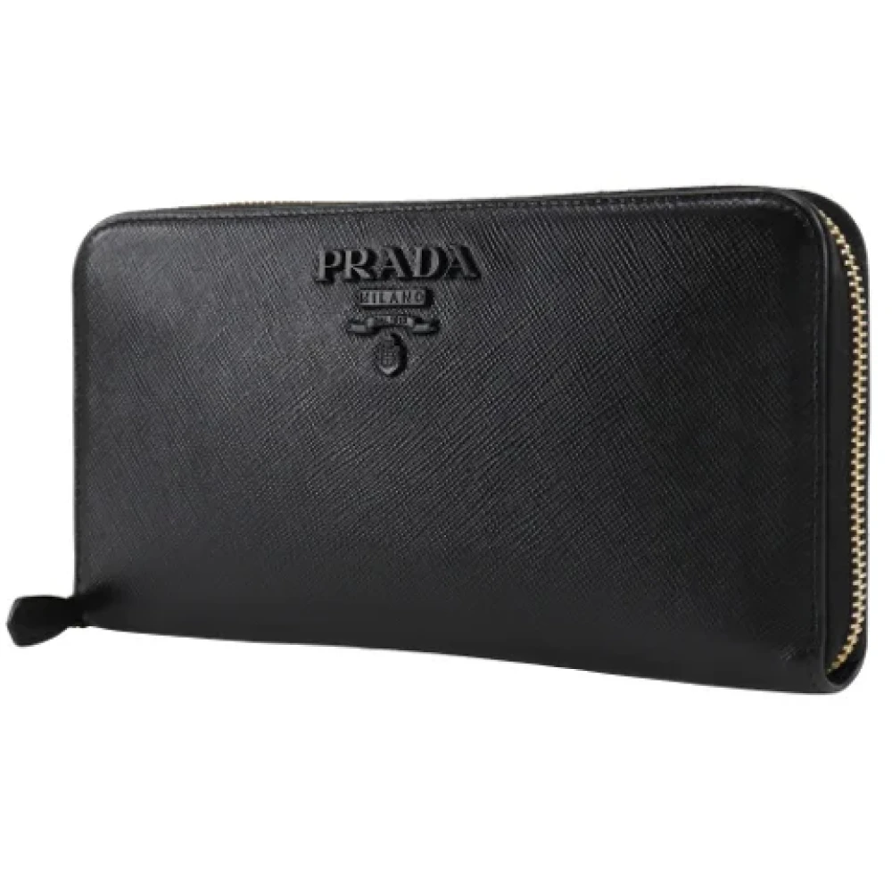 Prada Vintage Pre-owned Fabric wallets Black Dames