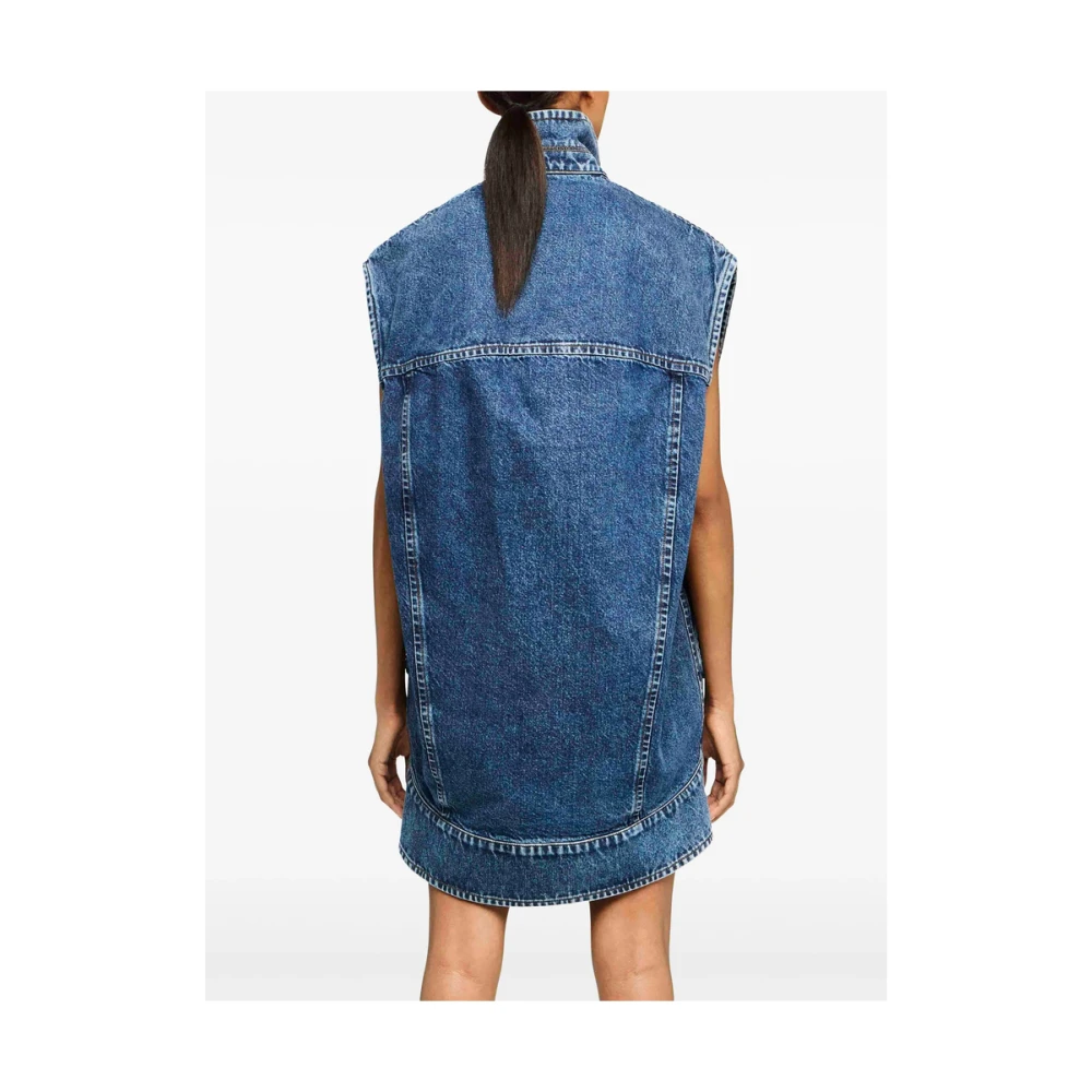 JW Anderson Indigo Denim Hoge Hals Vest Blue Dames