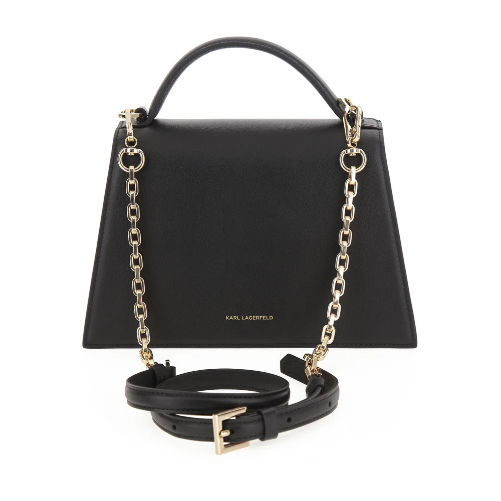 Karl Lagerfeld Signature 2.0 Crossbody Tas in Zwart Goud Black Dames