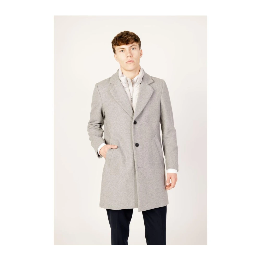 Antony Morato Grijze Wollen Blend Jas Mannen Gray Heren