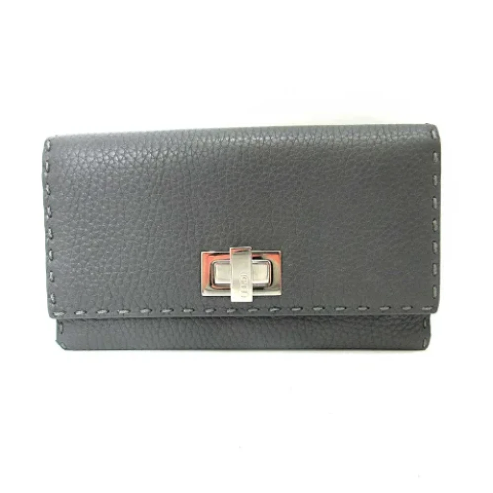 Fendi Vintage Pre-owned Leather wallets Gray Dames