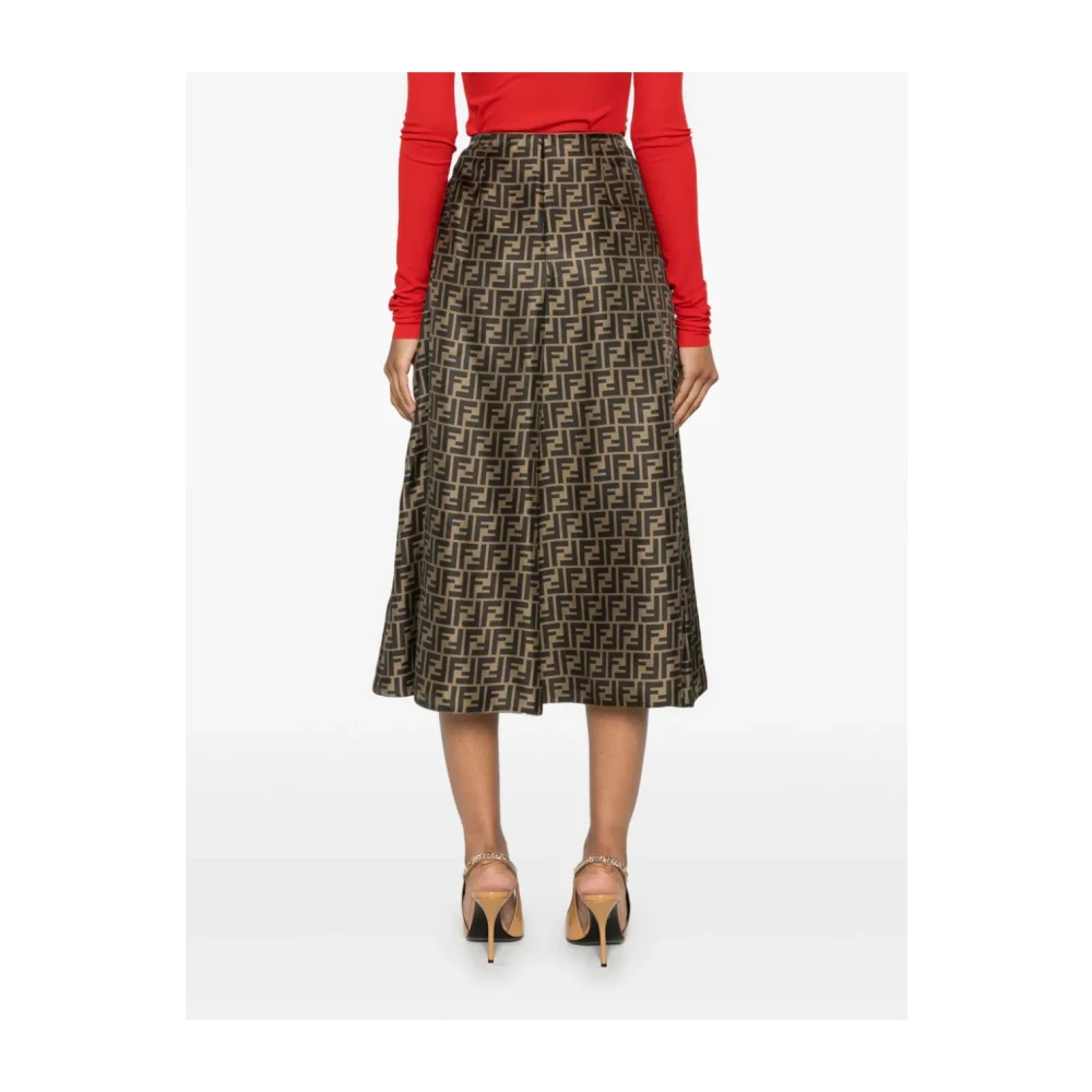Fendi Fango en Tabak Rok Brown Dames