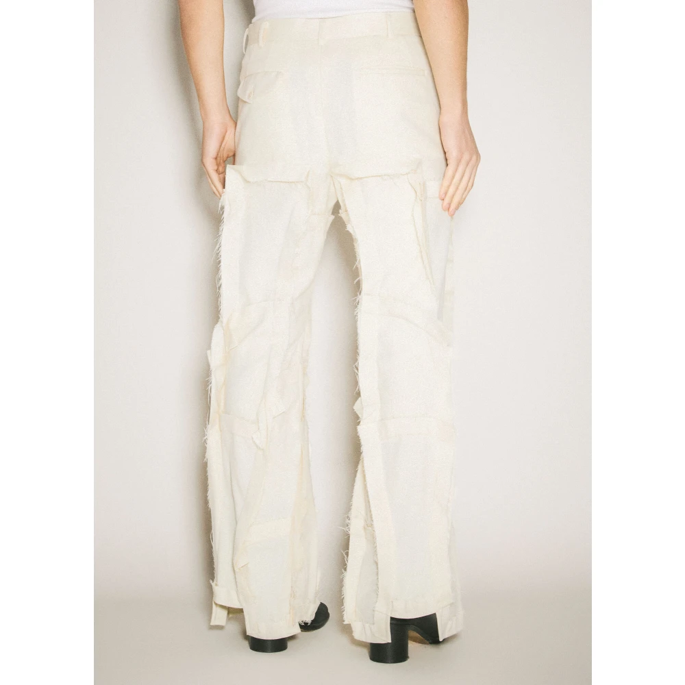 Comme des Garçons Gescheurde Paneel Wollen Broek Beige Heren