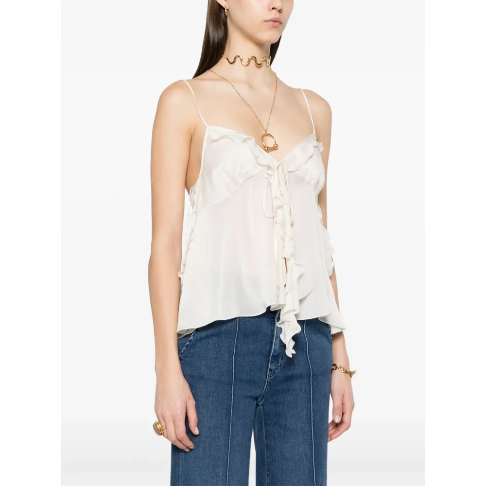 Chloé Witte Zijden Gerimpelde Blouse White Dames